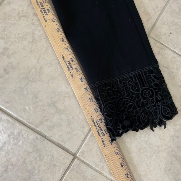 Chico's Pants women’s size  1.5 (10) Black lace trim at hem NWOT - Picture 9 of 9